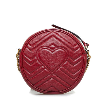 Red Gucci GG Marmont Round Crossbody - Designer Revival