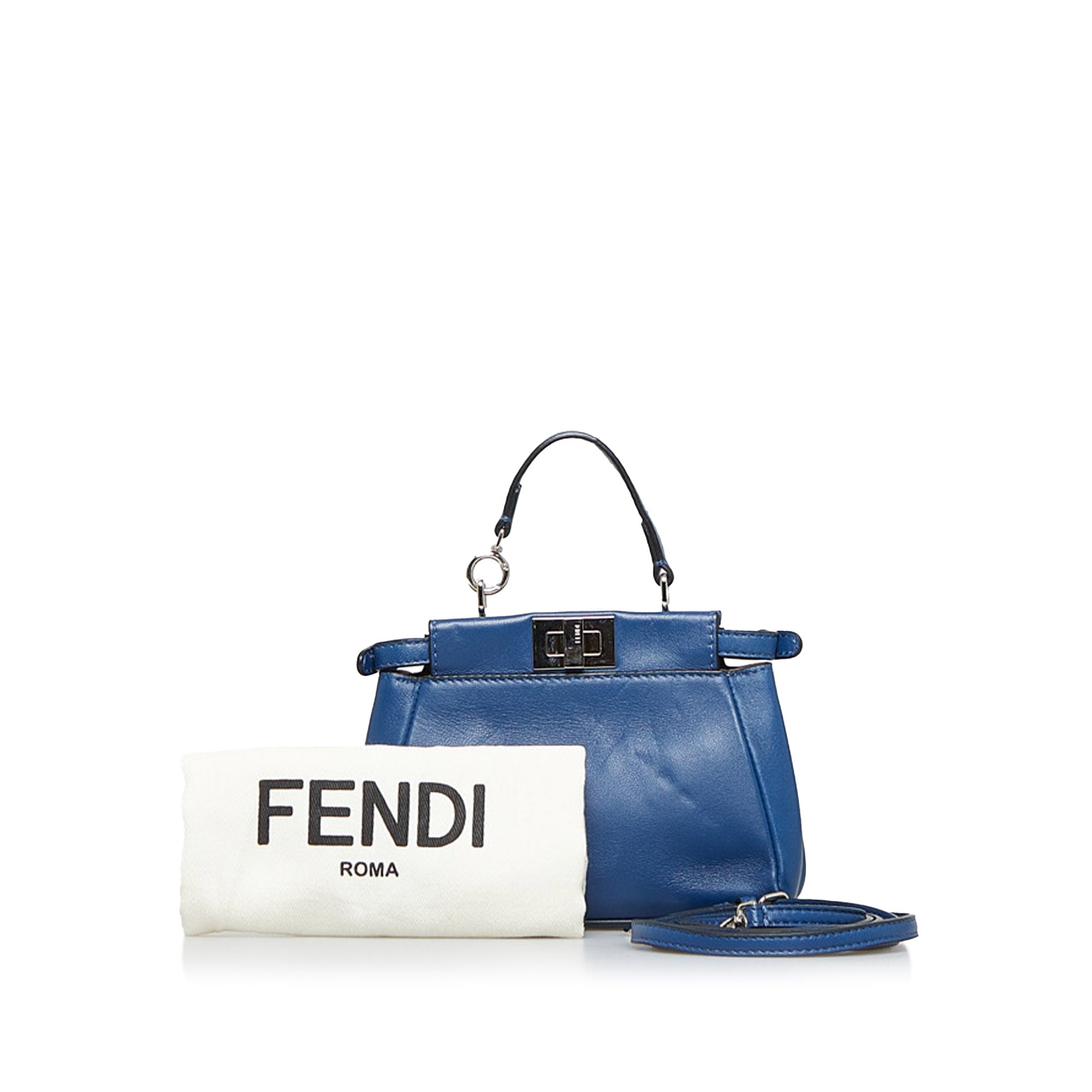 Fendi Peekaboo Bag Leather Micro Blue 2162241