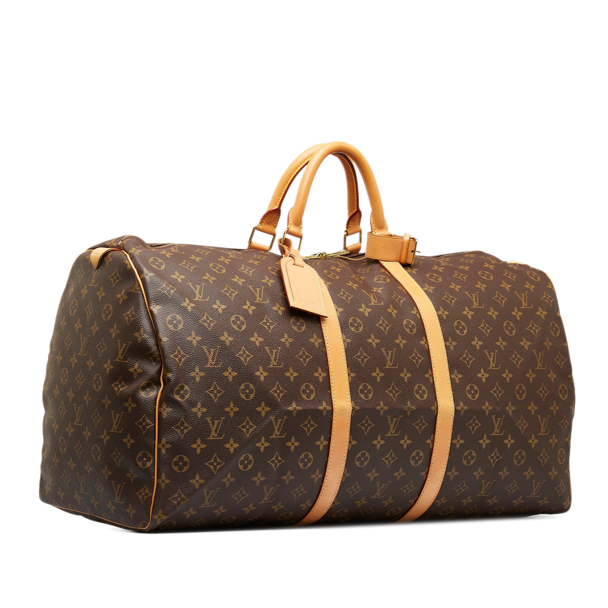 Louis Vuitton Brown Monogram Keepall 55 Travel Duffle Luggage Bag