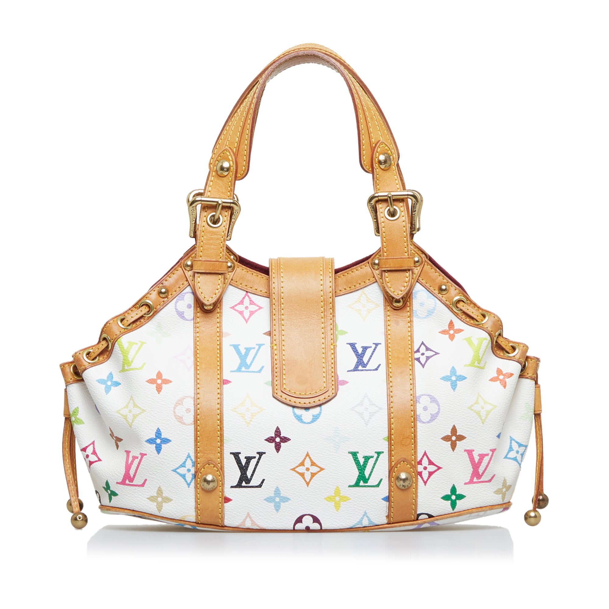 Louis Vuitton Teda PM Top Handle Bag PM Multicolor Canvas Blanc White