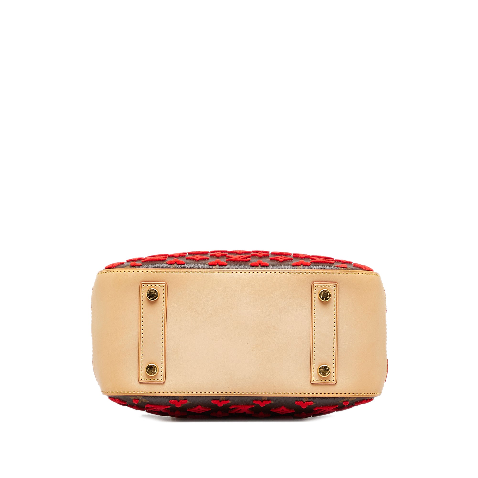 Red Louis Vuitton Monogram Tuffetage Deauville Cube Handbag