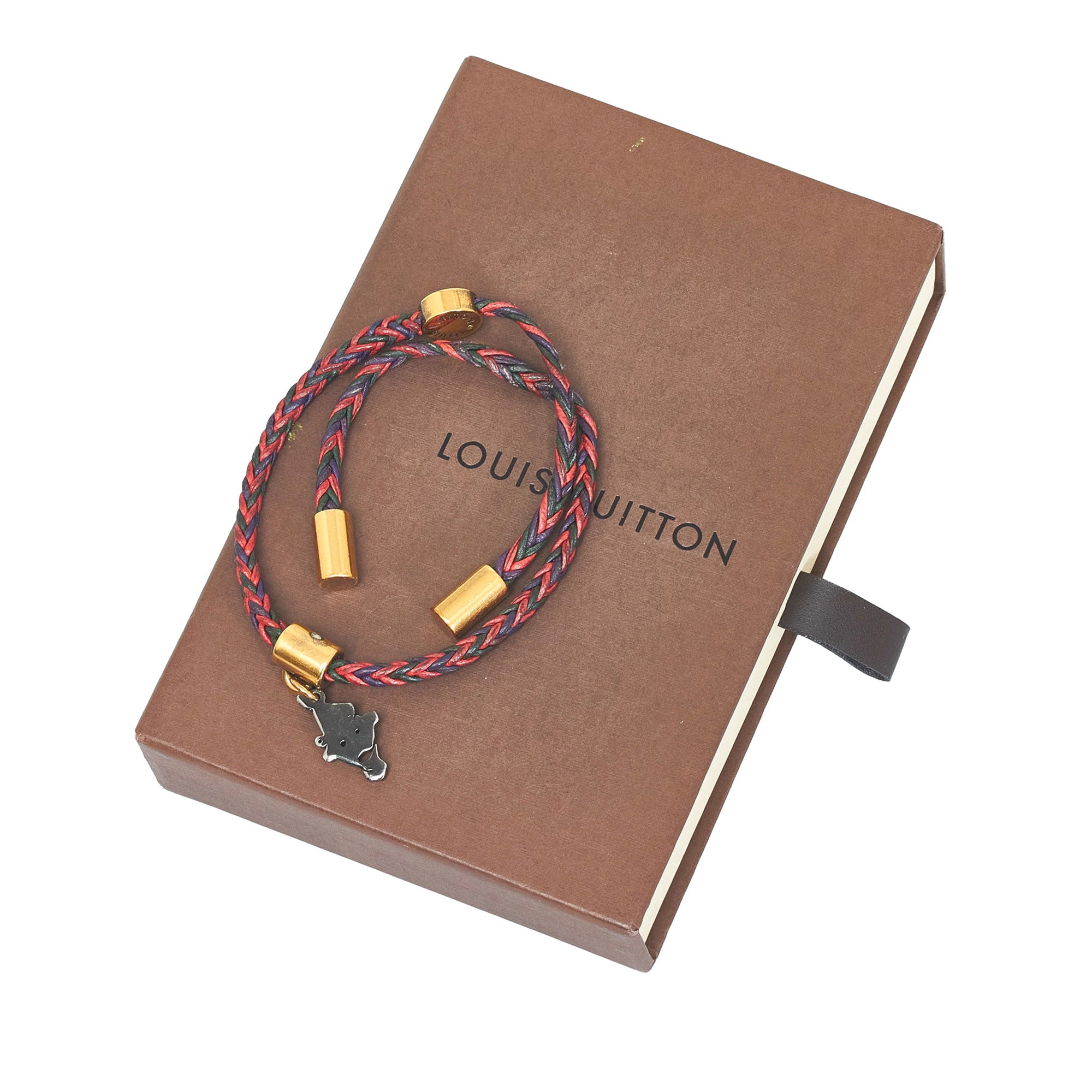 Louis Vuitton Circle Bicolor Leather Braided Bracelet
