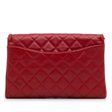 Red Chanel Classic Flap Chain Clutch Shoulder Bag