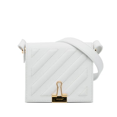 White Off White Baby Binder Clip Crossbody Bag - Atelier-lumieresShops Revival