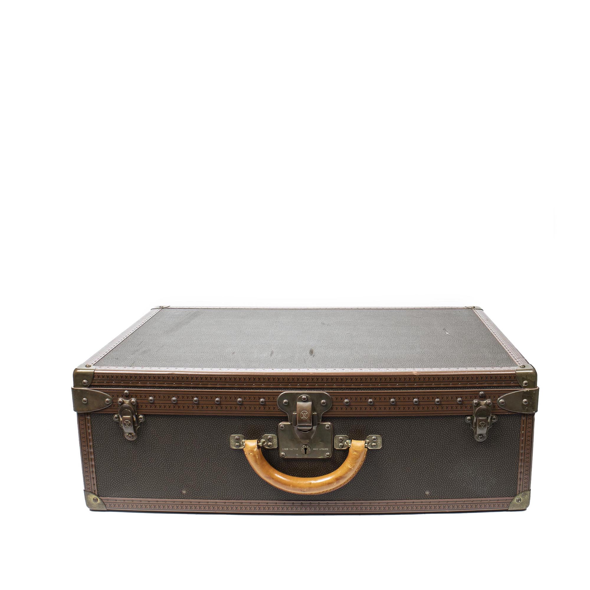 Louis Vuitton Bisten 55 - Original Vintage Hard Leather Monogram Suitcase