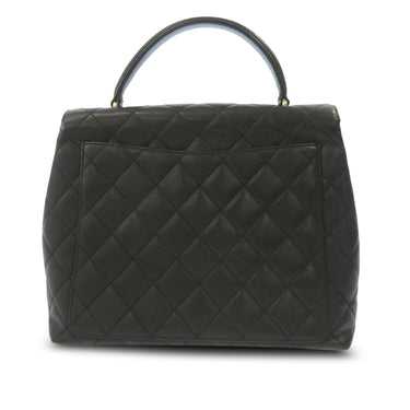 Black Chanel Caviar Kelly Top Handle Handbag - Designer Revival