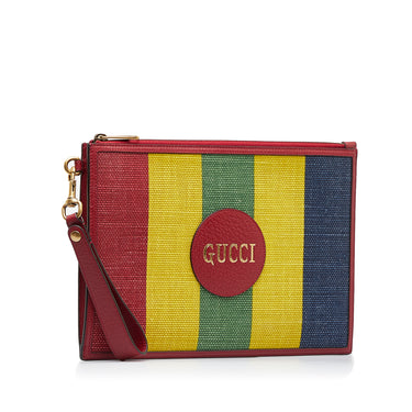 Multi Gucci Baiadera Striped Clutch Bag - Designer Revival
