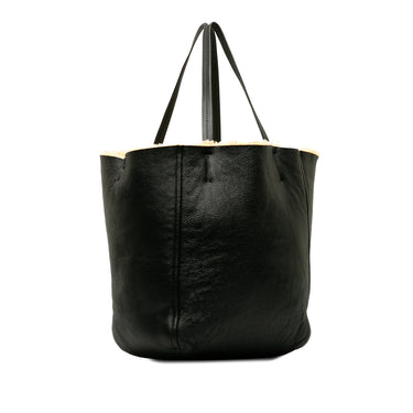 Black Celine Reversible Shearling Cabas Phantom Tote Bag - Designer Revival