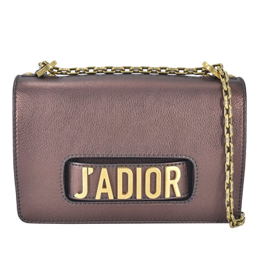 Brown Dior J'adior Mini Chain Flap Crossbody Bag