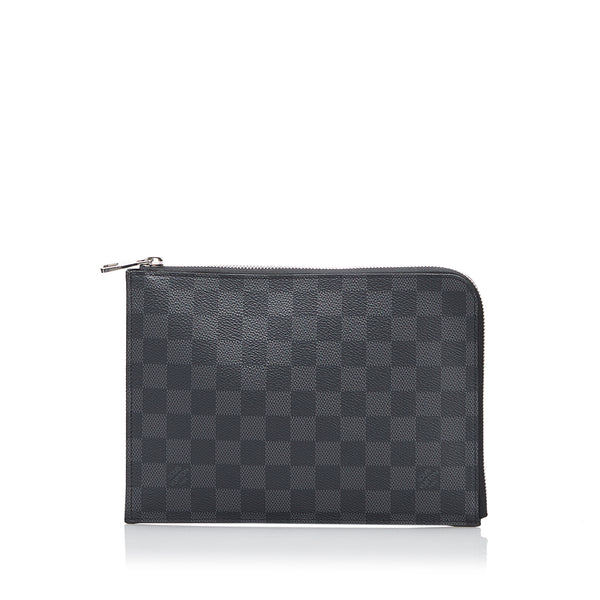 LOUIS VUITTON Toiletry Pouch Damier Graphite Pouch Bag Black