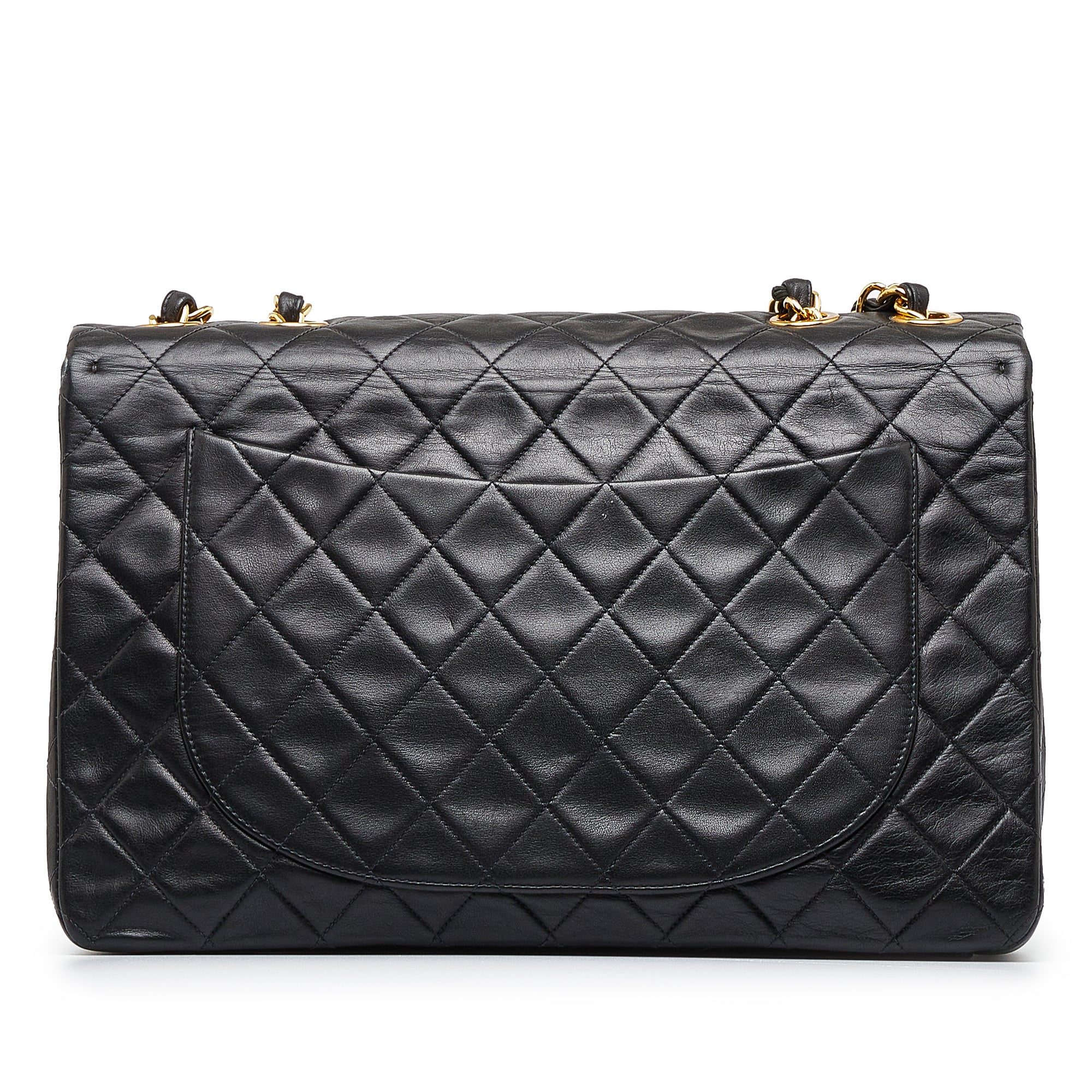 Black Chanel Maxi Classic Lambskin Double Flap Shoulder Bag – Designer  Revival