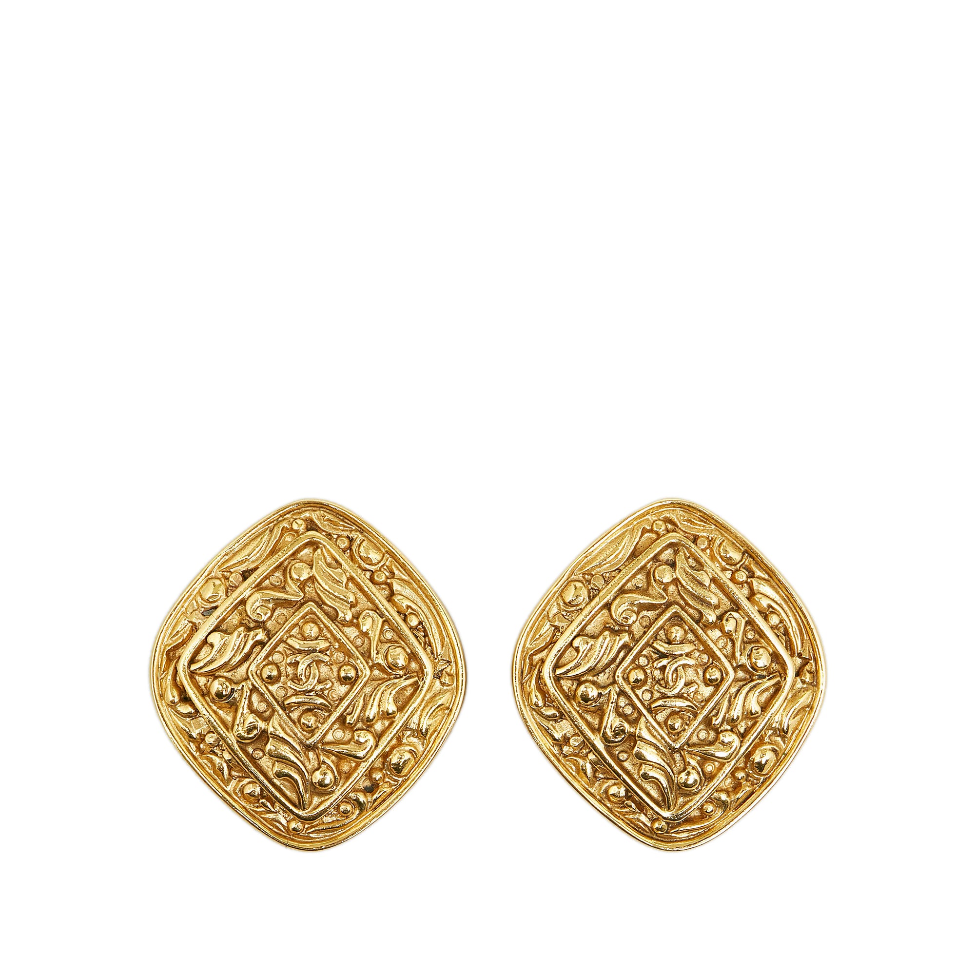 on Earrings  Gold Chanel CC Clip - Chanel Pre-Owned sheer panel