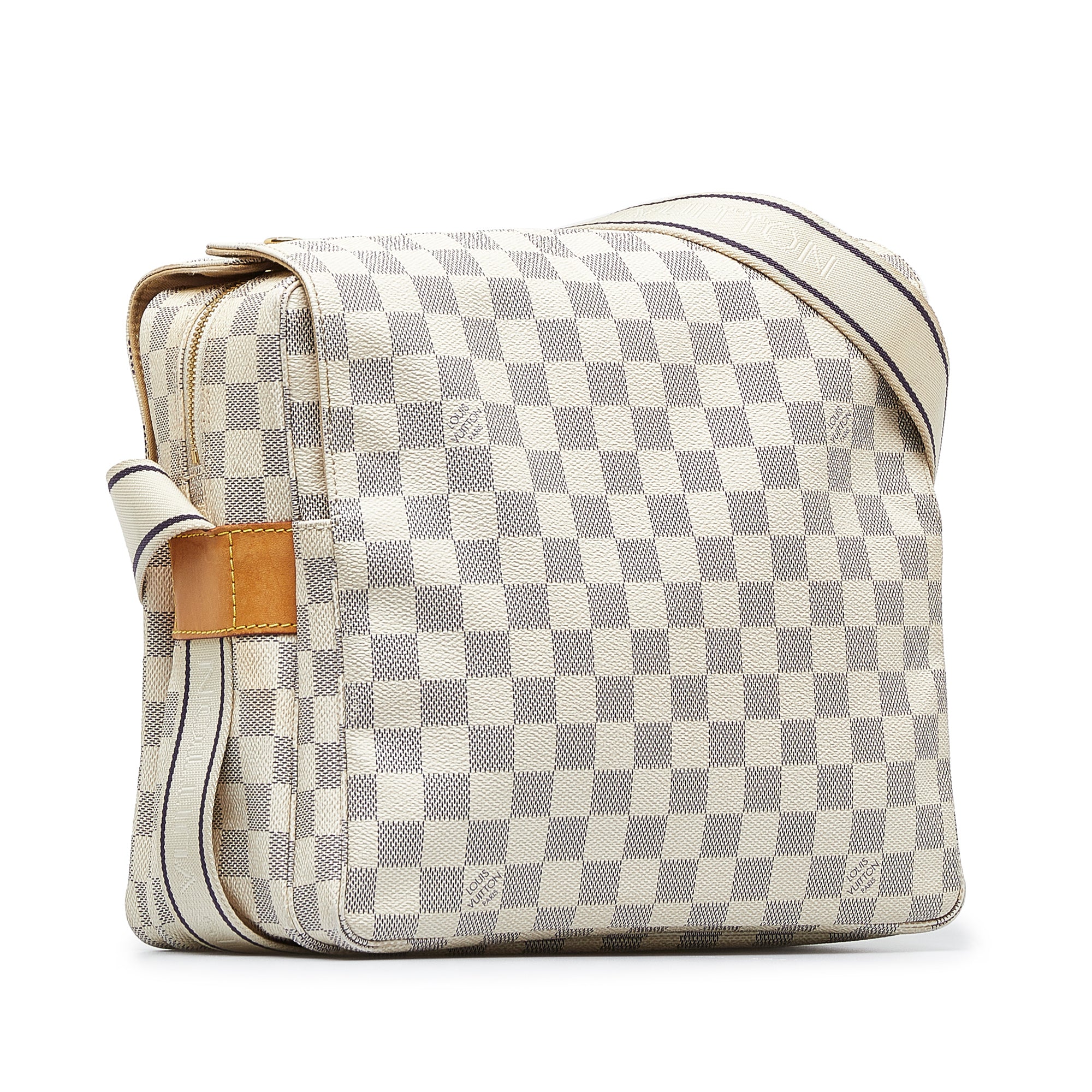 White Louis Vuitton Damier Azur Naviglio Crossbody Bag – Designer Revival