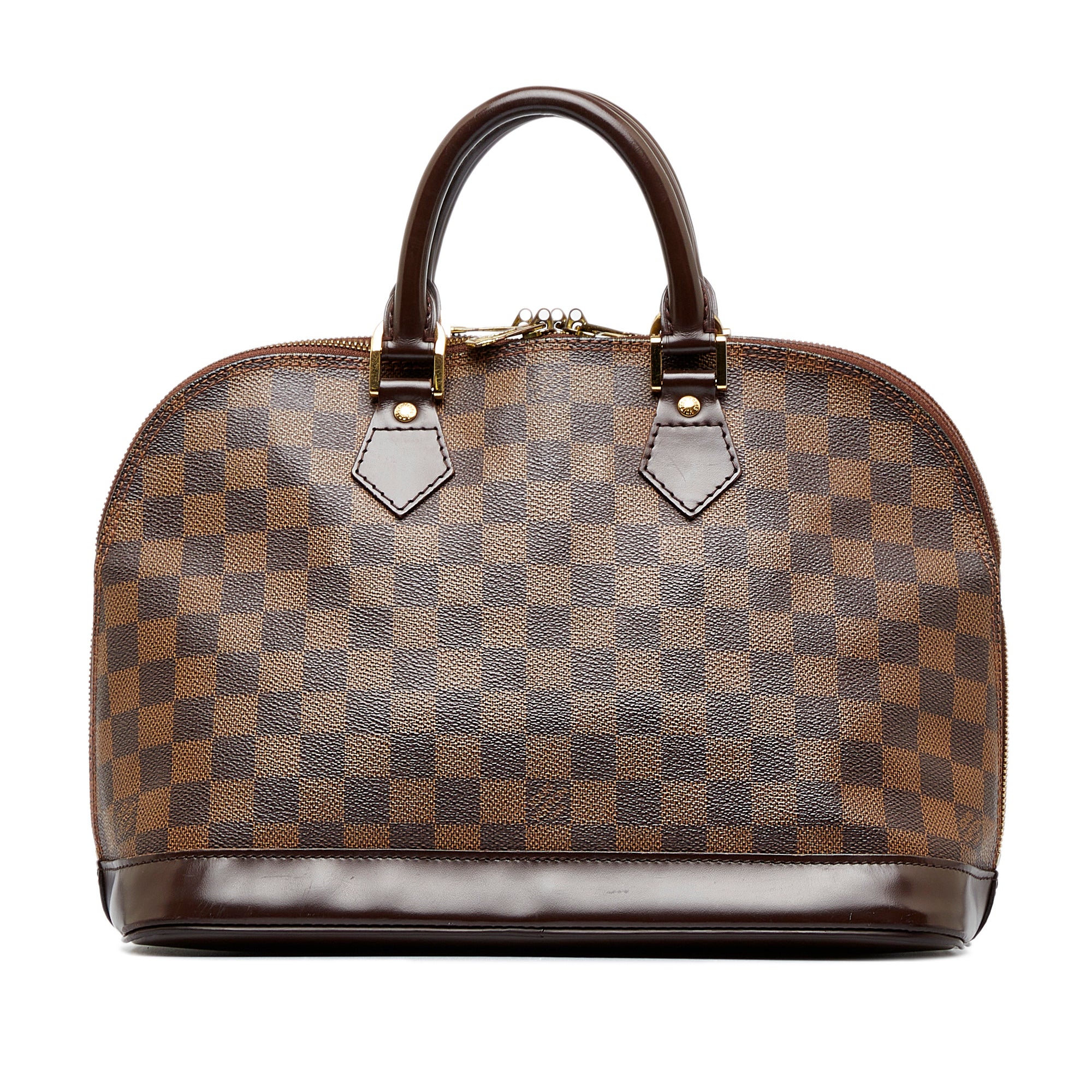 Louis Vuitton Damier Alma PM Hand Bag Ebene Brown Purse
