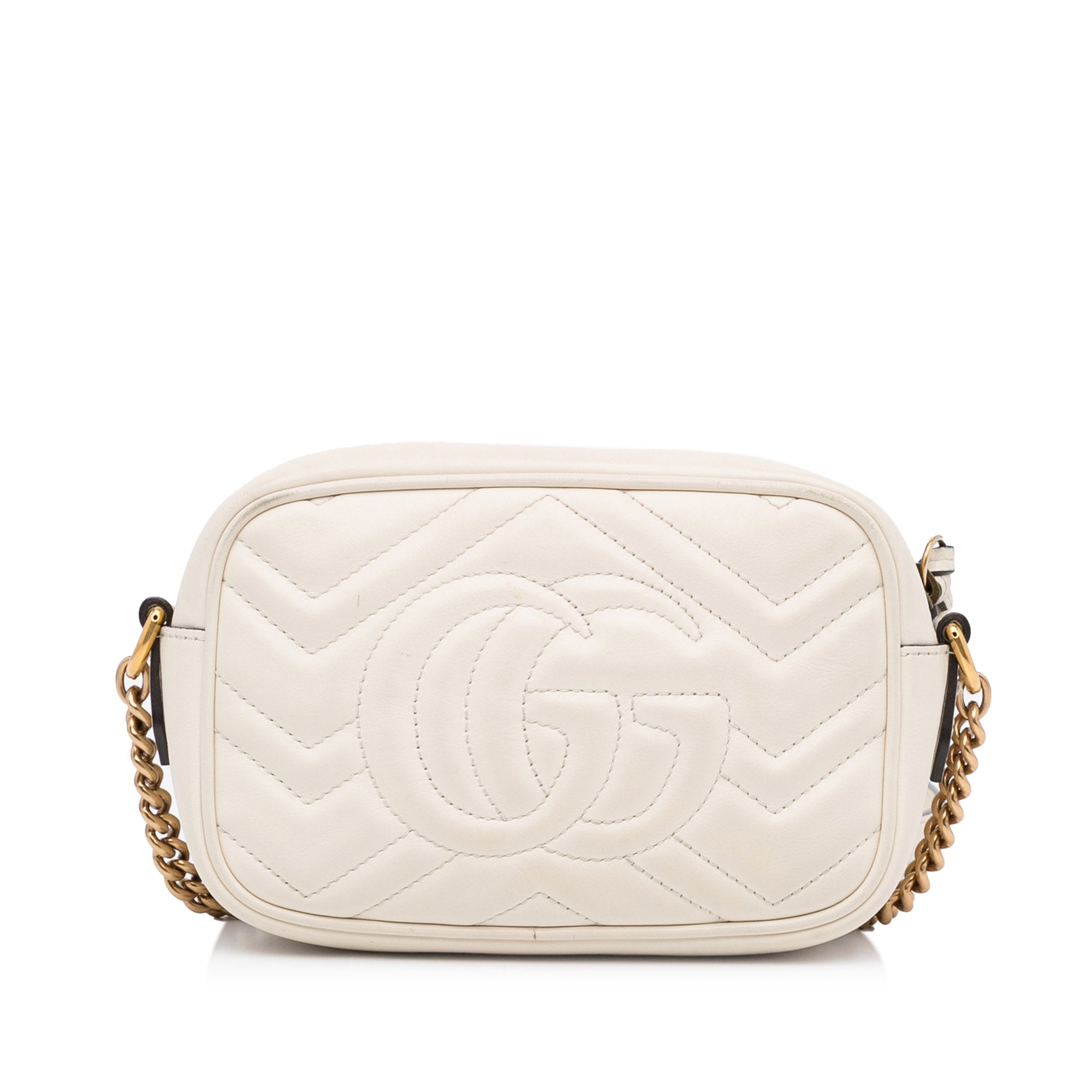 Gucci GG Marmont Mini Bag And Coin Purse in White