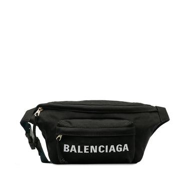 Black Balenciaga Nylon Everyday Belt Bag - Designer Revival