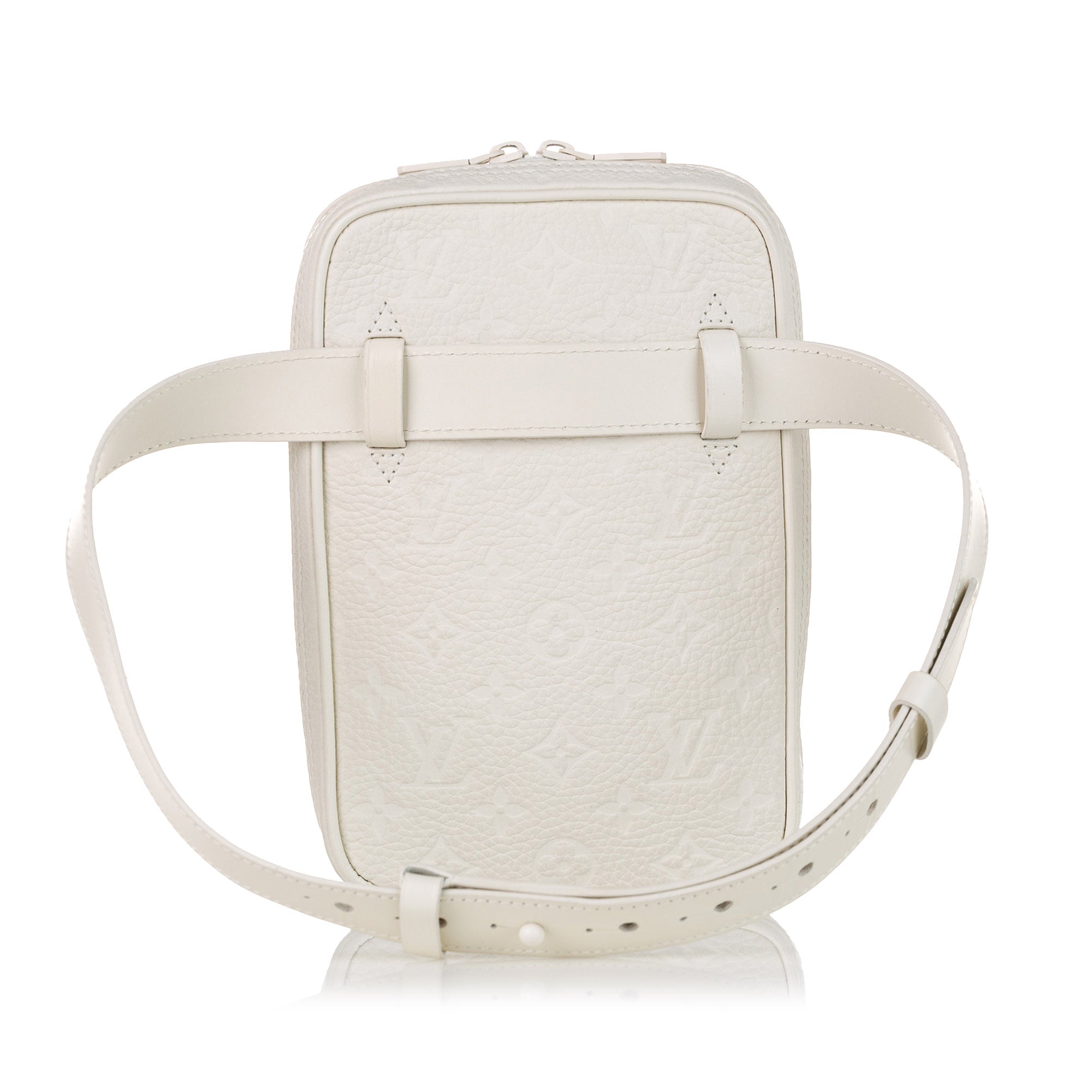 Louis Vuitton Taurillon Utility Side Bag Monogram Powder White