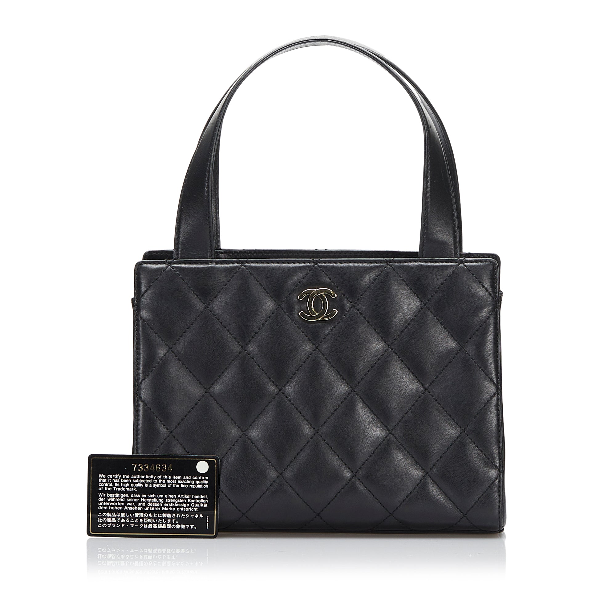 Black Chanel Lambskin Leather Handbag
