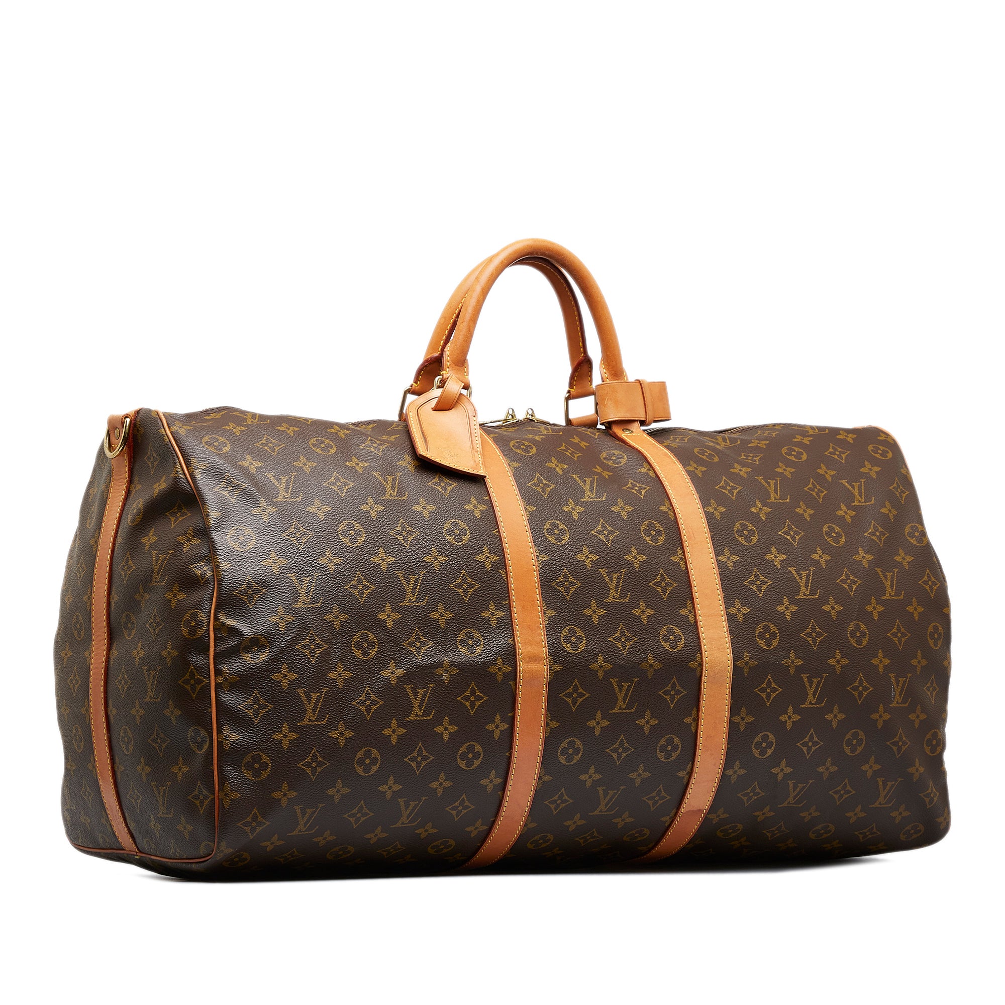 louis vuitton pre-loved monogram canvas keepall bandouliere 60