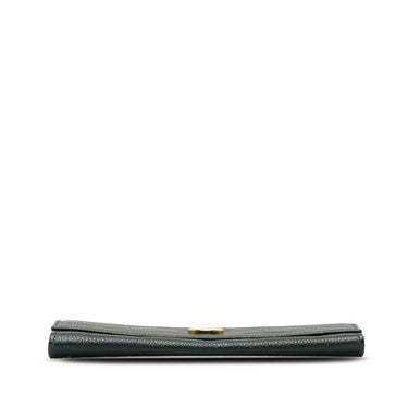 Black Celine Leather Long Wallet - Designer Revival