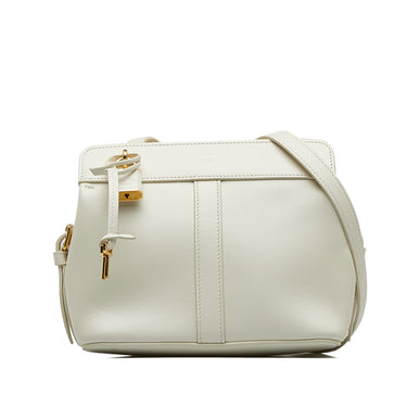 White Celine Teen Cabas De France Crossbody Bag - Designer Revival