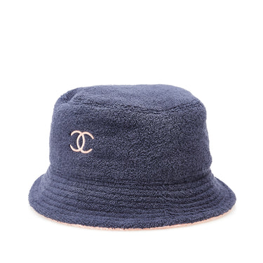 Blue Chanel Terry Cloth CC Bucket Hat - Designer Revival