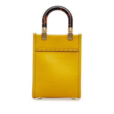 Yellow Fendi Mini Sunshine Shopper Tote Satchel - Designer Revival