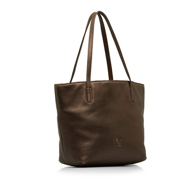 Brown Loewe Anagram Leather Handbag - Designer Revival