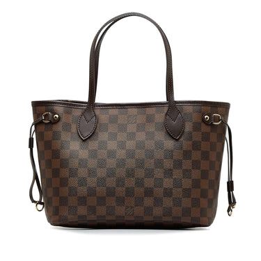 Brown Louis Vuitton Damier Ebene Neverfull PM Tote Bag - Designer Revival