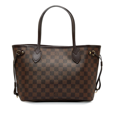 Brown Louis Vuitton Damier Ebene Neverfull PM Tote Bag - Designer Revival