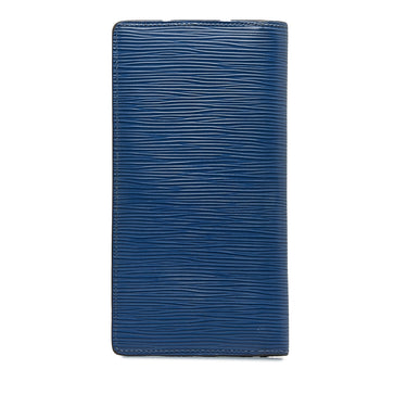 Blue Louis Vuitton Epi Leather Brazza Wallet - Designer Revival