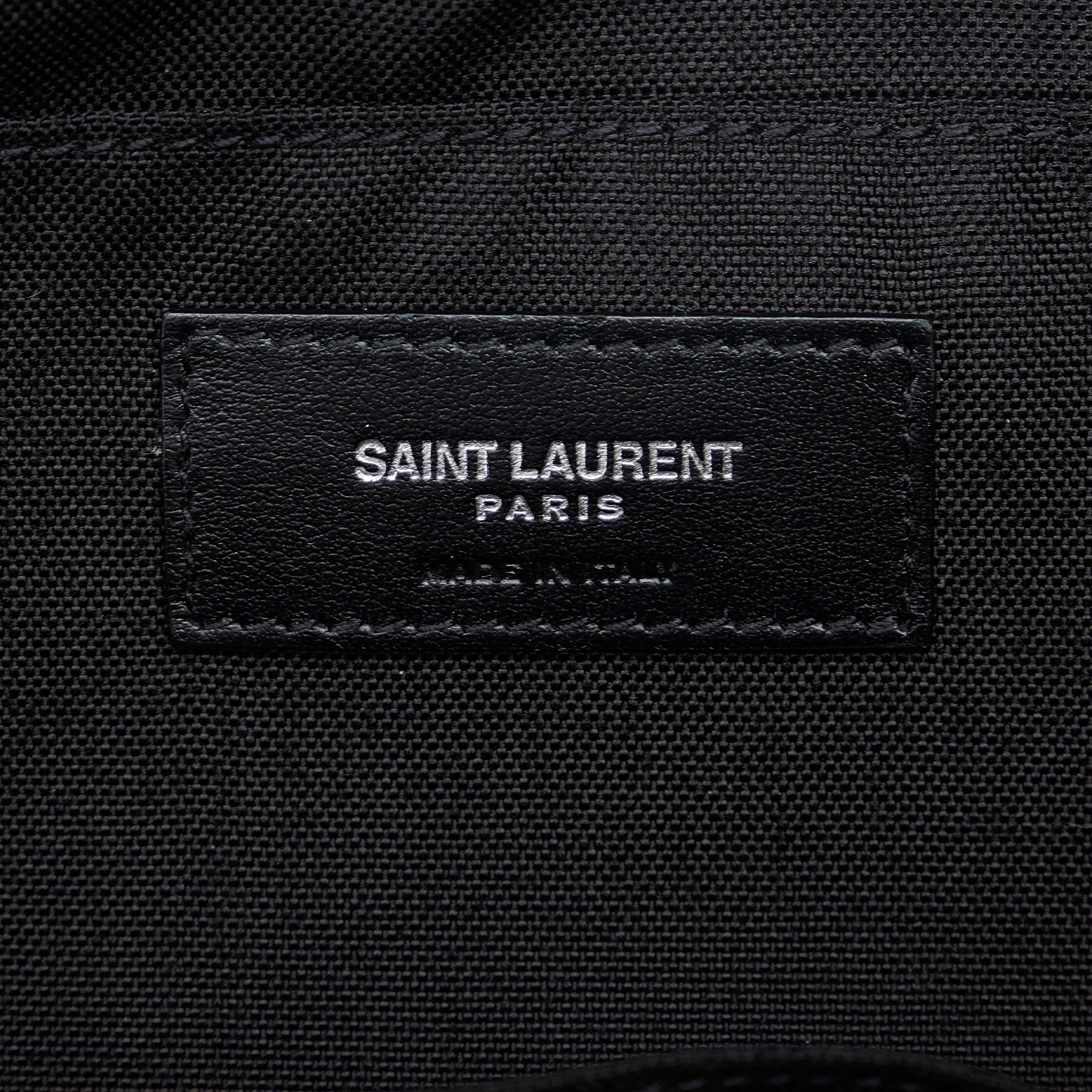 Saint Laurent Rivington Pouch In Black Nylon Canvas And Black Leather