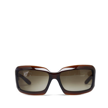 Brown Chanel Mother of Pearl CC Sunglasses - Designer Revival