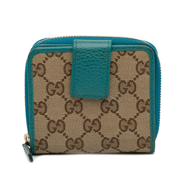Brown Gucci GG Canvas Bi-Fold Small Wallet - Designer Revival