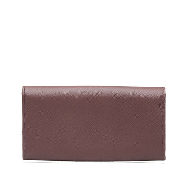 Purple Ferragamo Gancini Leather Long Wallet - Designer Revival