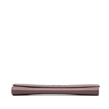 Purple Ferragamo Gancini Leather Long Wallet - Designer Revival