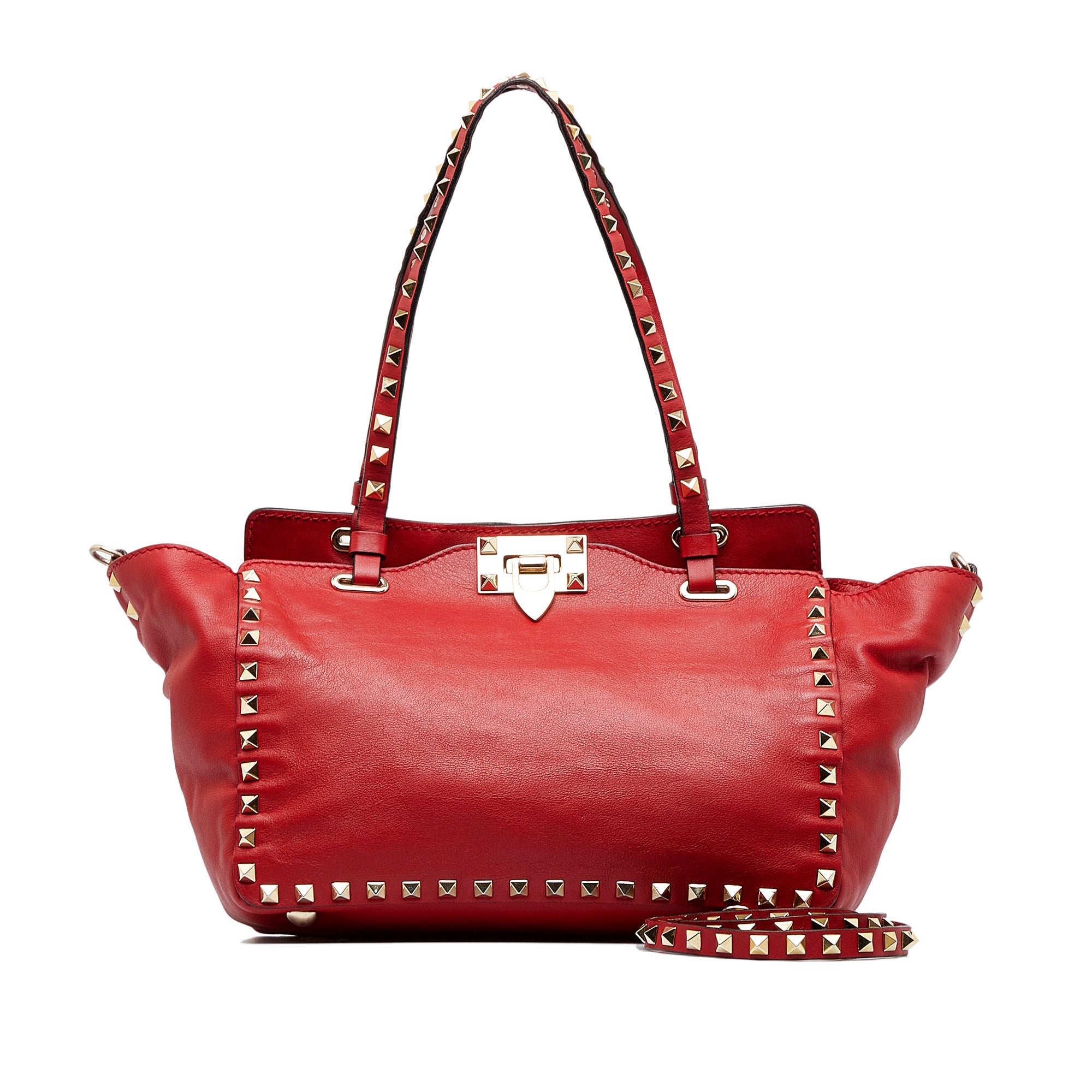 valentino red studded bag