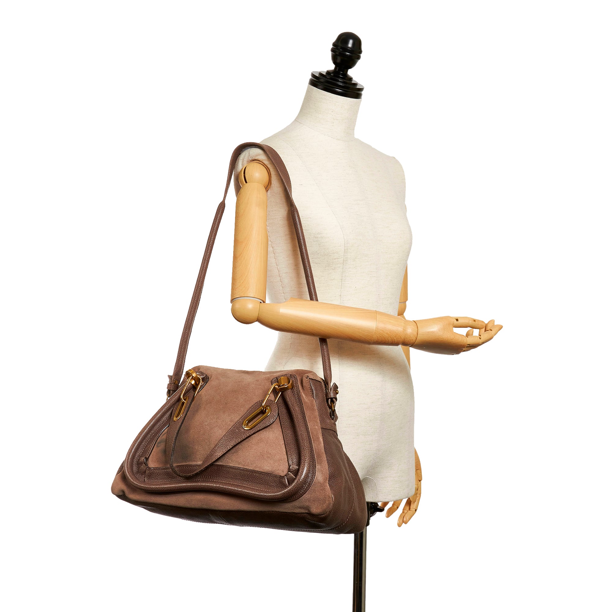 Brown Chloe Paraty Suede Leather Satchel - Designer Revival