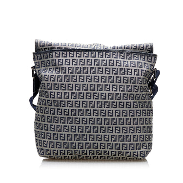 Gray Fendi Zucchino Crossbody Bag - Designer Revival