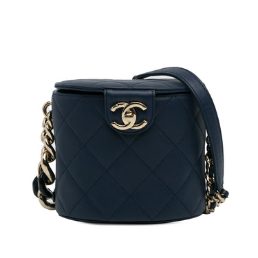 Blue Chanel CC Round Vanity Bag - Designer Revival