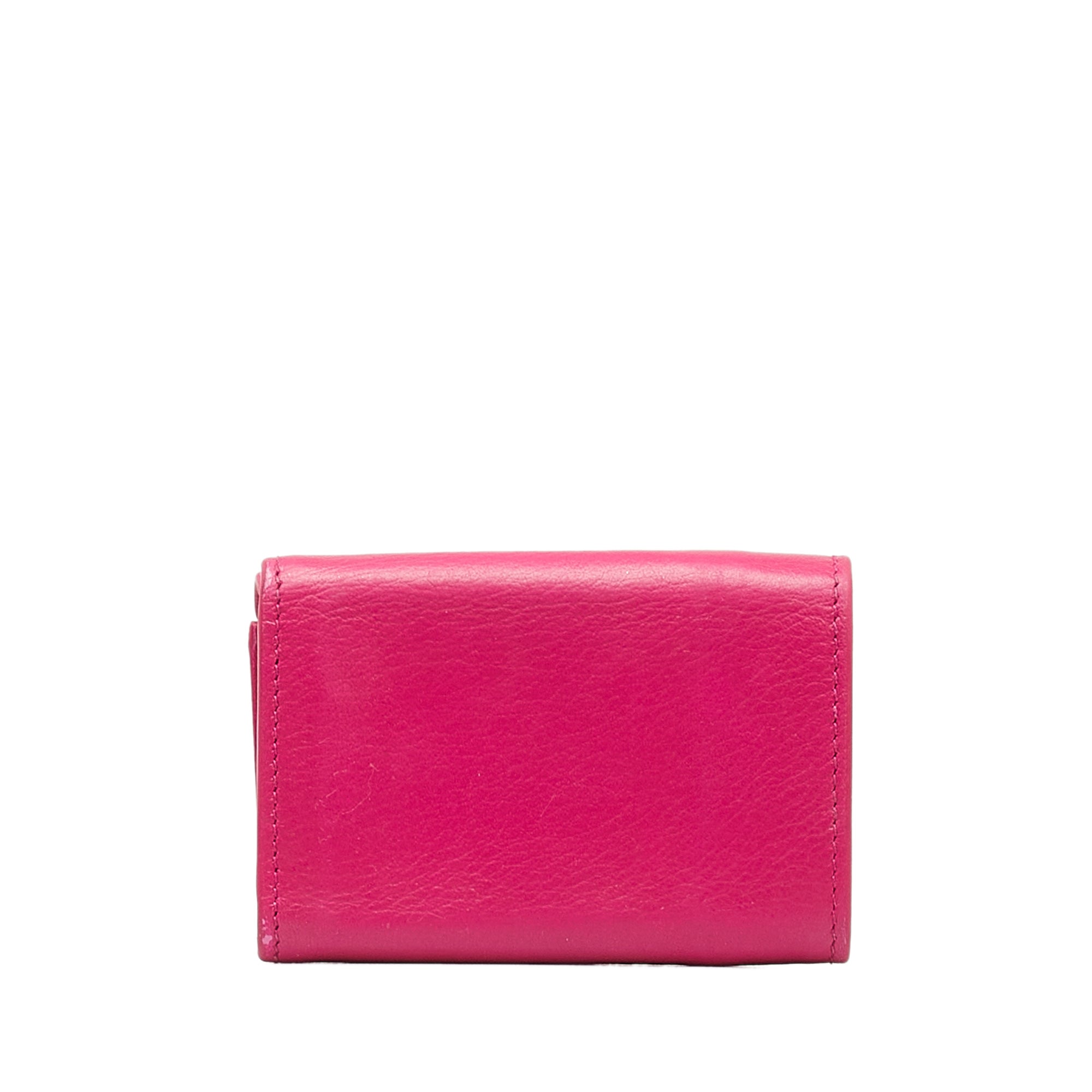 Pink Balenciaga Papier Leather Compact Wallet – Designer Revival