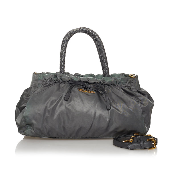 Prada Black Saffiano Lux Bow Crossbody Bag Leather Pony-style
