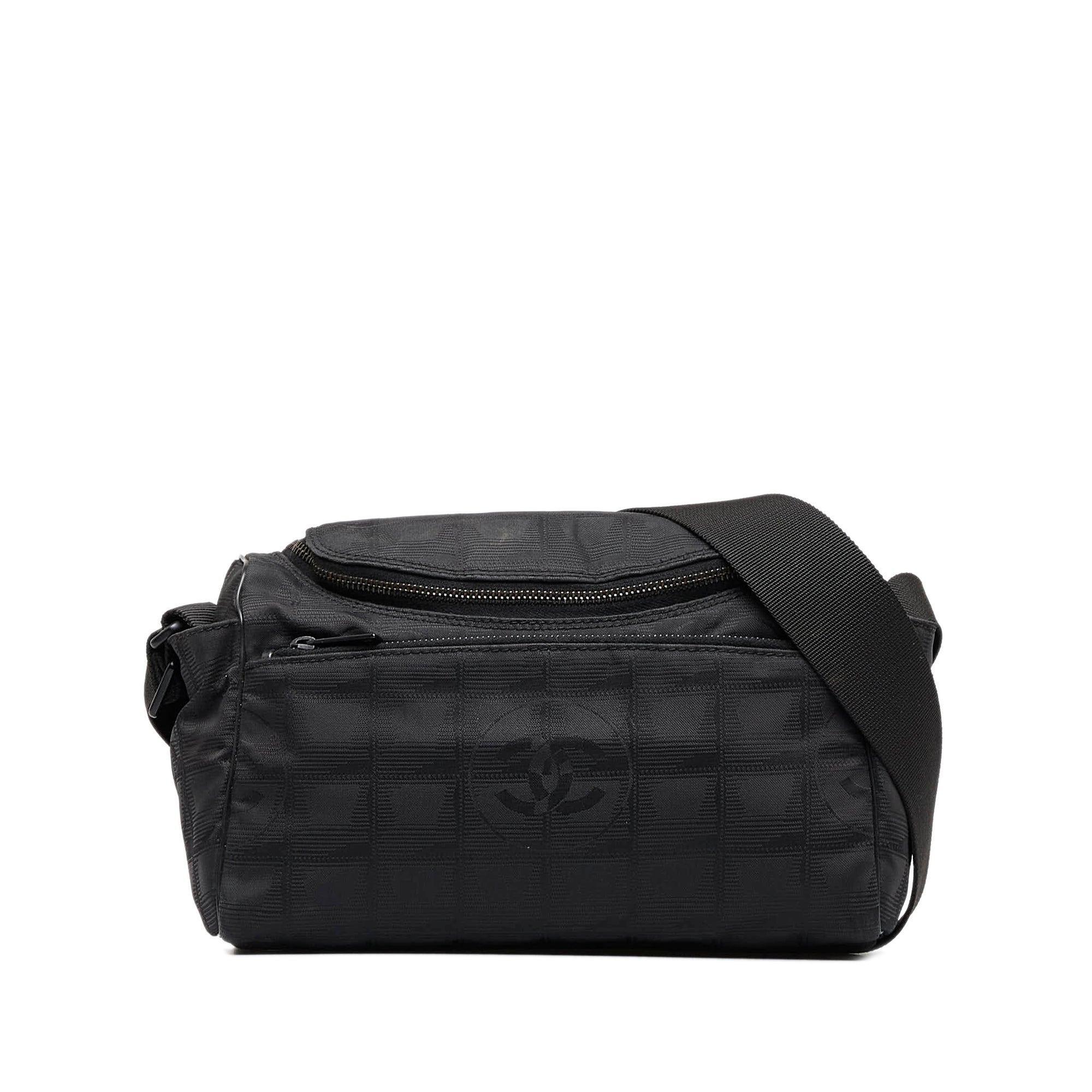 Chanel Black Nylon Travel Line Briefcase