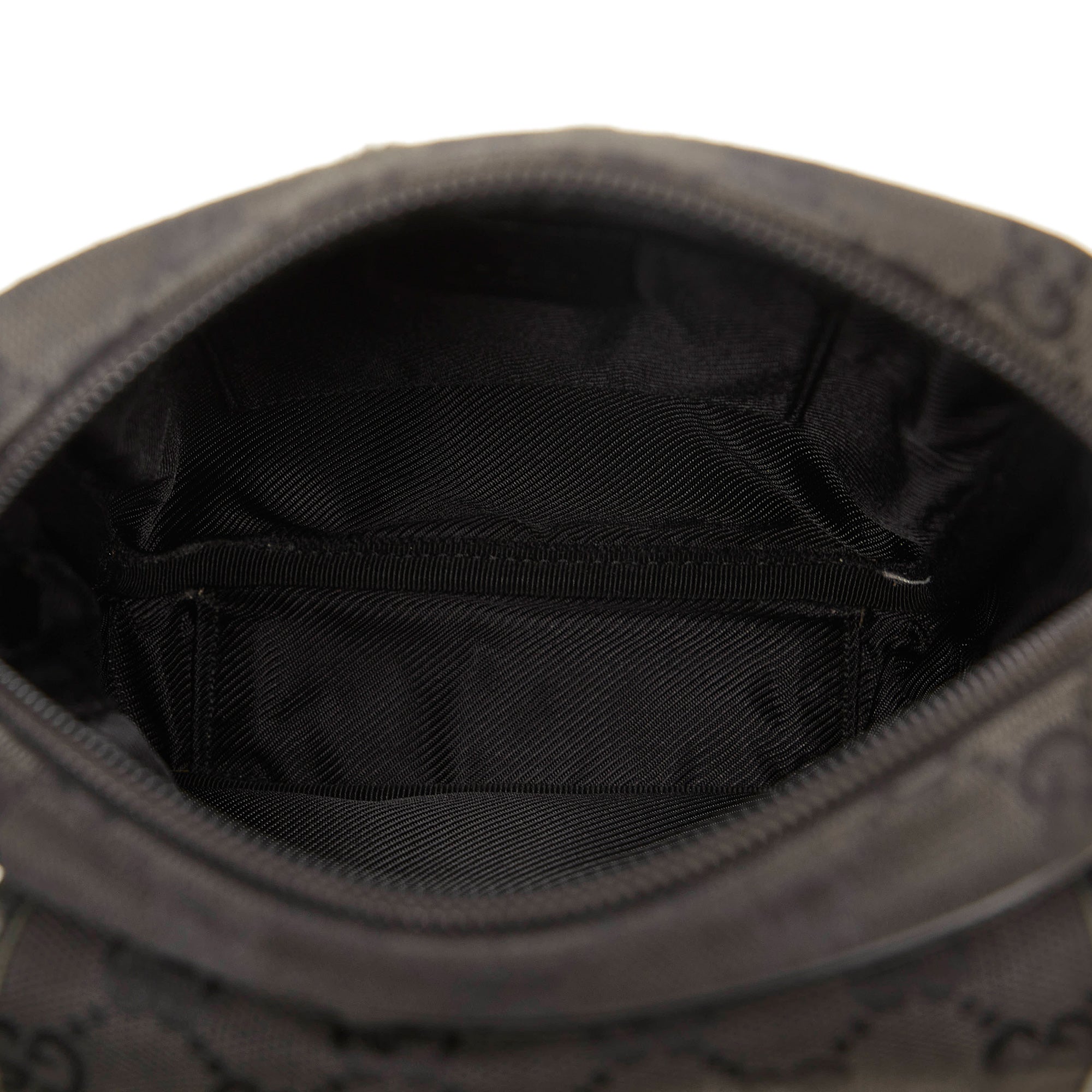 Authenticated Used Gucci Body Bag Black Silver GG Nylon 449182