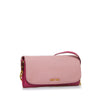 Pink Miu Miu Leather Wallet On Chain Crossbody Bag