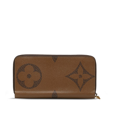 Brown Louis Vuitton Monogram Giant Reverse Zippy Wallet - Designer Revival