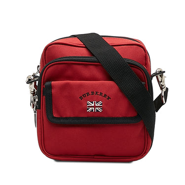 Red Burberry Nylon Crossbody Bag - Designer Revival