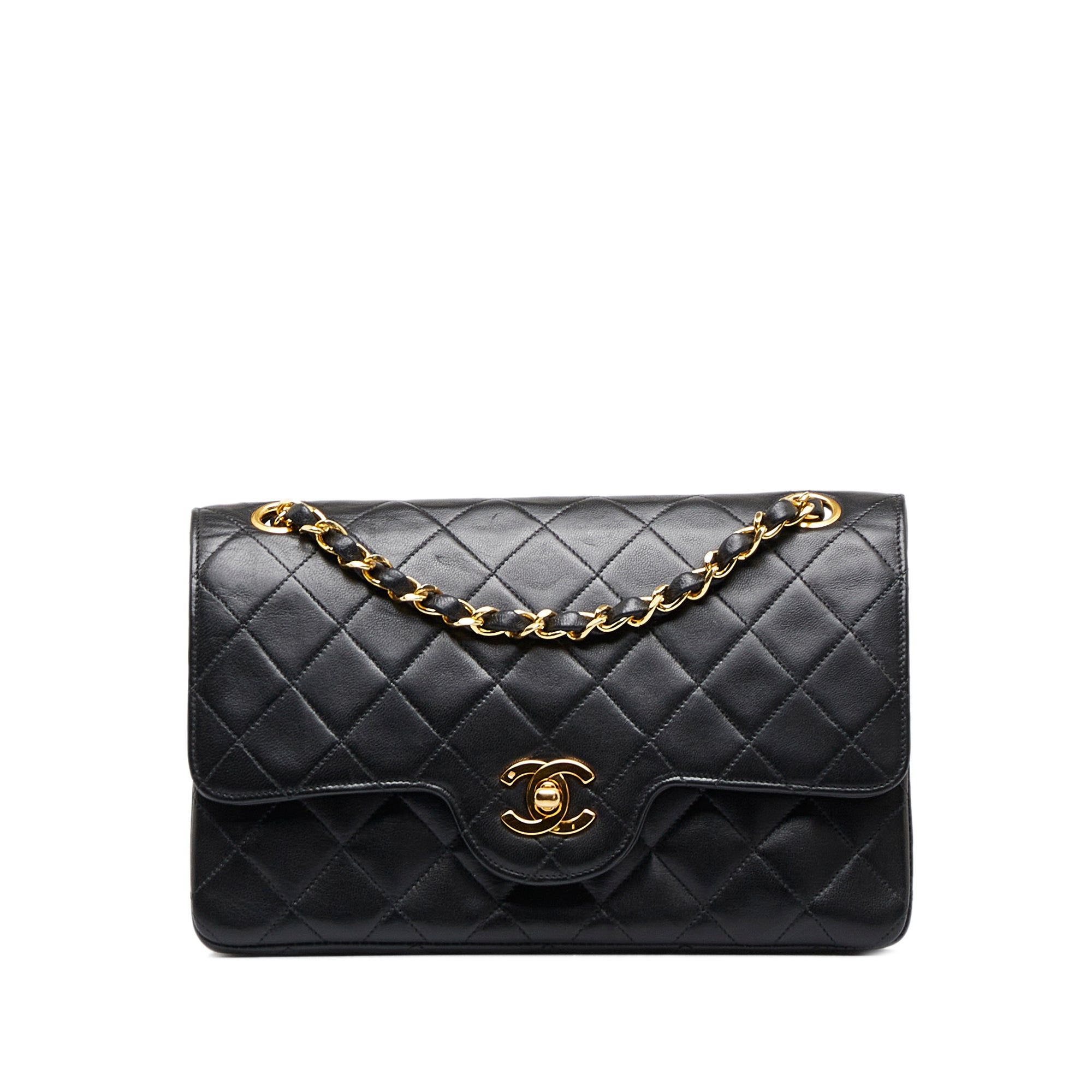 RvceShops Revival  Black Chanel Classic Small Lambskin Double
