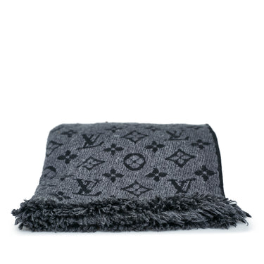 Gray Louis Vuitton Logomania Wool Scarf Scarves - Designer Revival