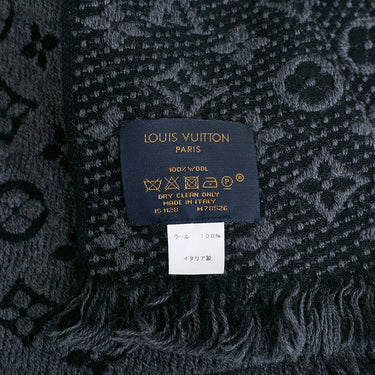 Gray Louis Vuitton Logomania Wool Scarf Scarves - Designer Revival